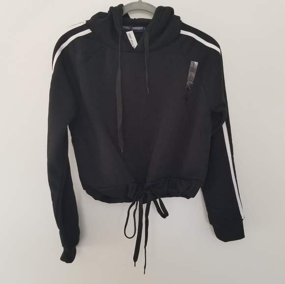 Black drawstring sweatshirt hoodie Size Large - Picture 1 of 6